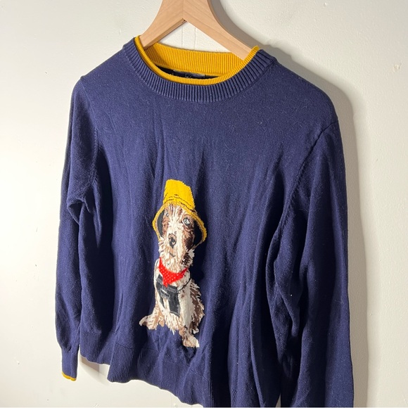 Joules Jack Russel Parson Terrier Dog Ladies Knit Sweater size 10 Navy Blue - Picture 6 of 12